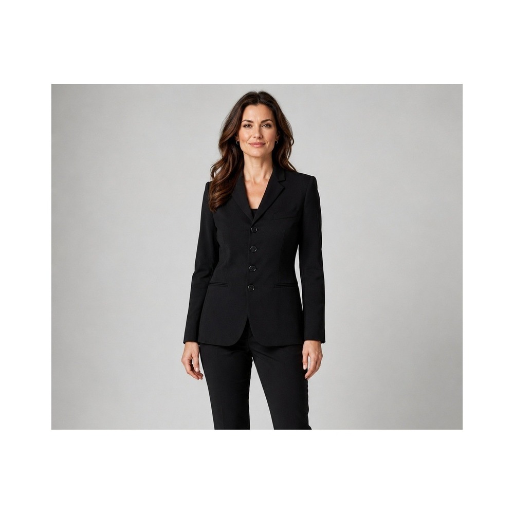 Ralph Lauren Blue Label Blazer Jacket womens‎ 8 Black Wool Pockets Lined